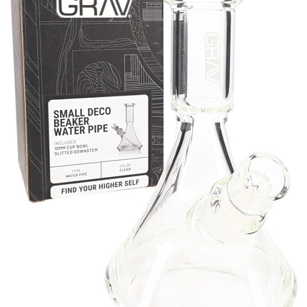 GRAV SMALL DECO BEAKER WATER PIPE | CLEAR