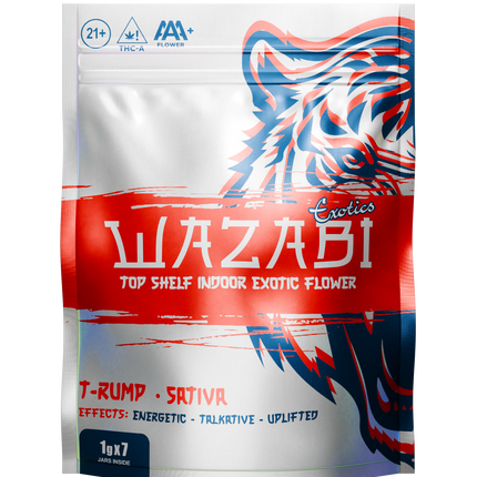 WAZABI TOP SHELF INDOOR EXOTIC FLOWER 1G X 7 JARS / BAG