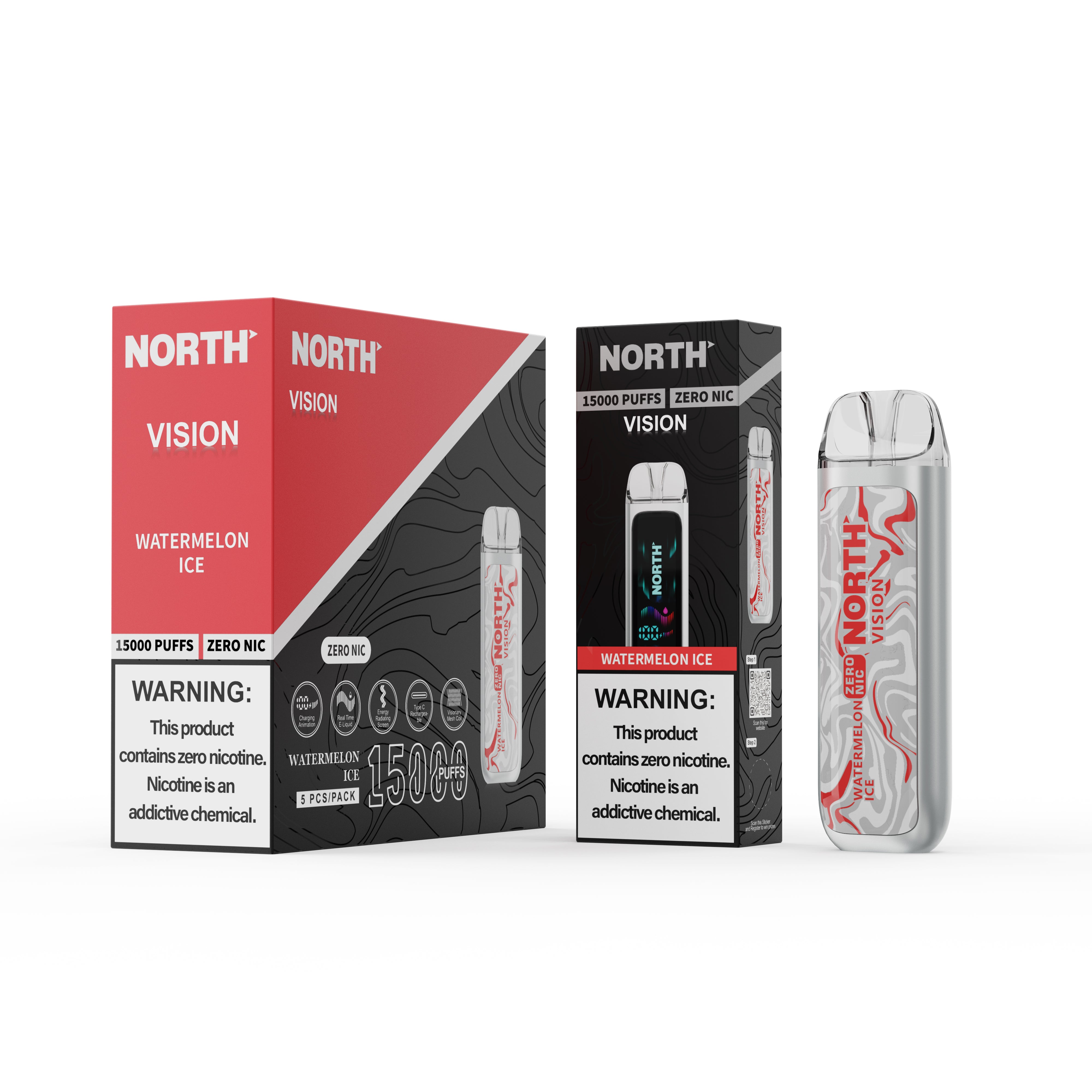 NORTH VISION ZERO NIC 15K PUFFS DISPOSABLE VAPE (5CT DISPLAY) Rising Wholesale Inc. NORTH VISION ZERO NIC 15K PUFFS DISPOSABLE VAPE (5CT DISPLAY) Rising Wholesale Inc.