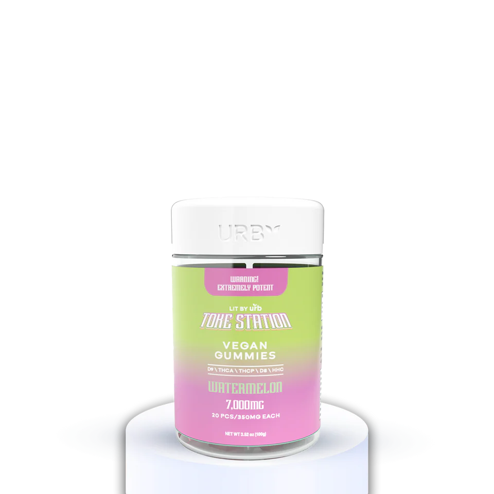URB X TOKE STATION VEGAN GUMMIES (D9 \ THCA \ THCP \ D8 \ HHC) 7000MG JAR 350MG/PC