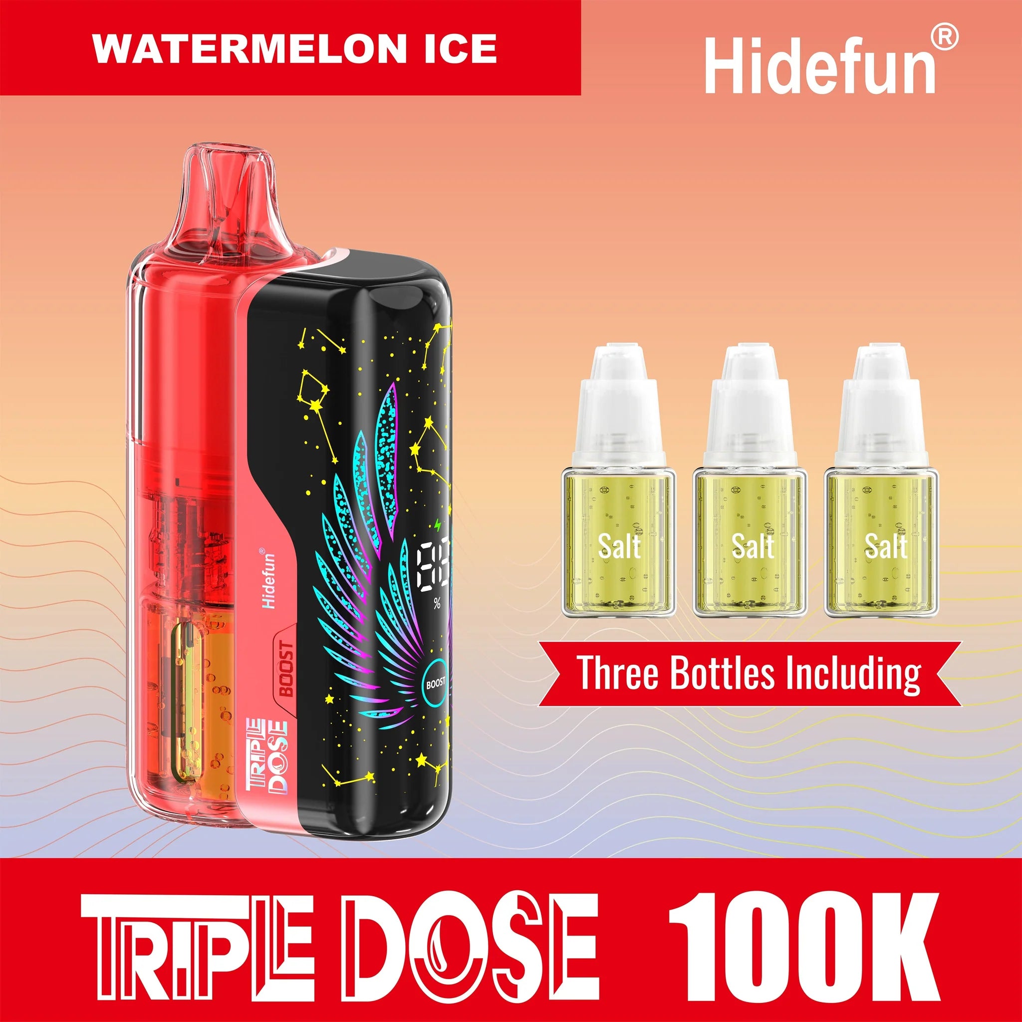 HIDEFUN TRIPLE DOSE DISPOSABLE POD 100K PUFFS (5CT DISPLAY)