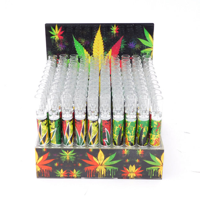 GLASS ONE HITTER ASSORTED DESIGN 100CT/DISPLAY