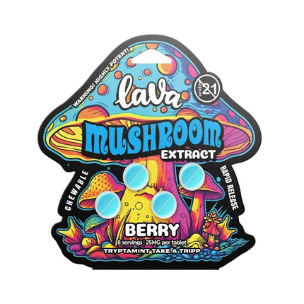 LAVA MUSHROOM EXTRACT 25MG CHEWABLE TABLET (4CT/PACK)