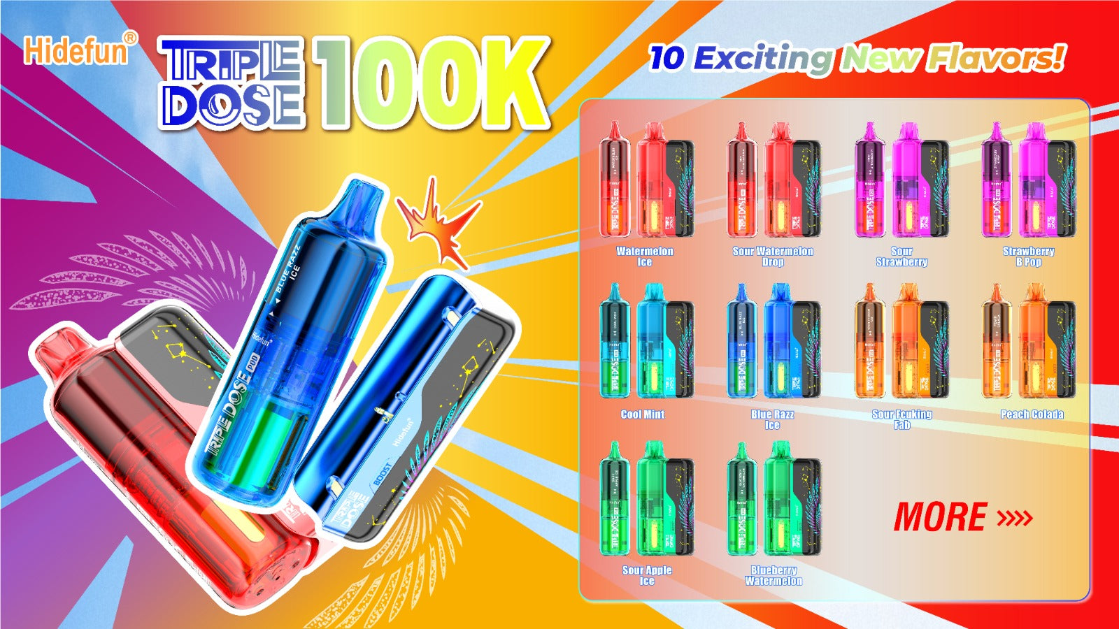 HIDEFUN TRIPLE DOSE 100K 5% POD KIT (5CT DISPLAY) Rising Wholesale Inc. HIDEFUN TRIPLE DOSE 100K 5% POD KIT (5CT DISPLAY) Rising Wholesale Inc.