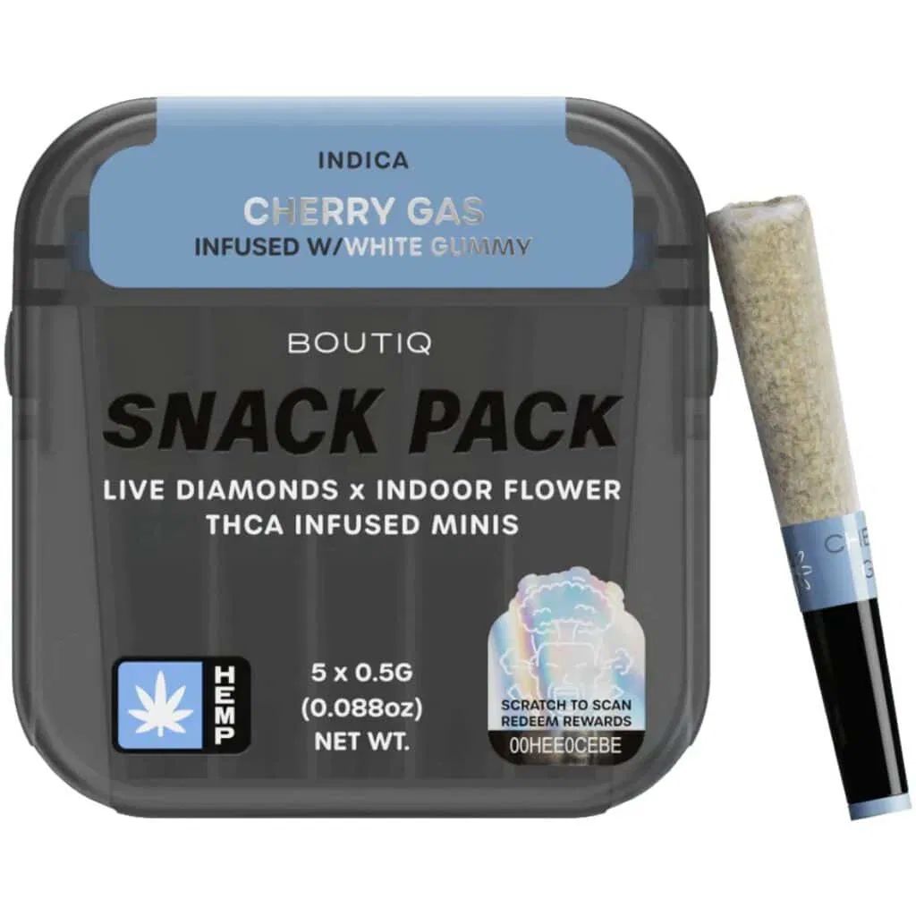 BOUTIQ SNACK PACK LIVE THCA DIAMOND INFUSED MINIS 0.5 GRAM PRE ROLLS (5CT)
