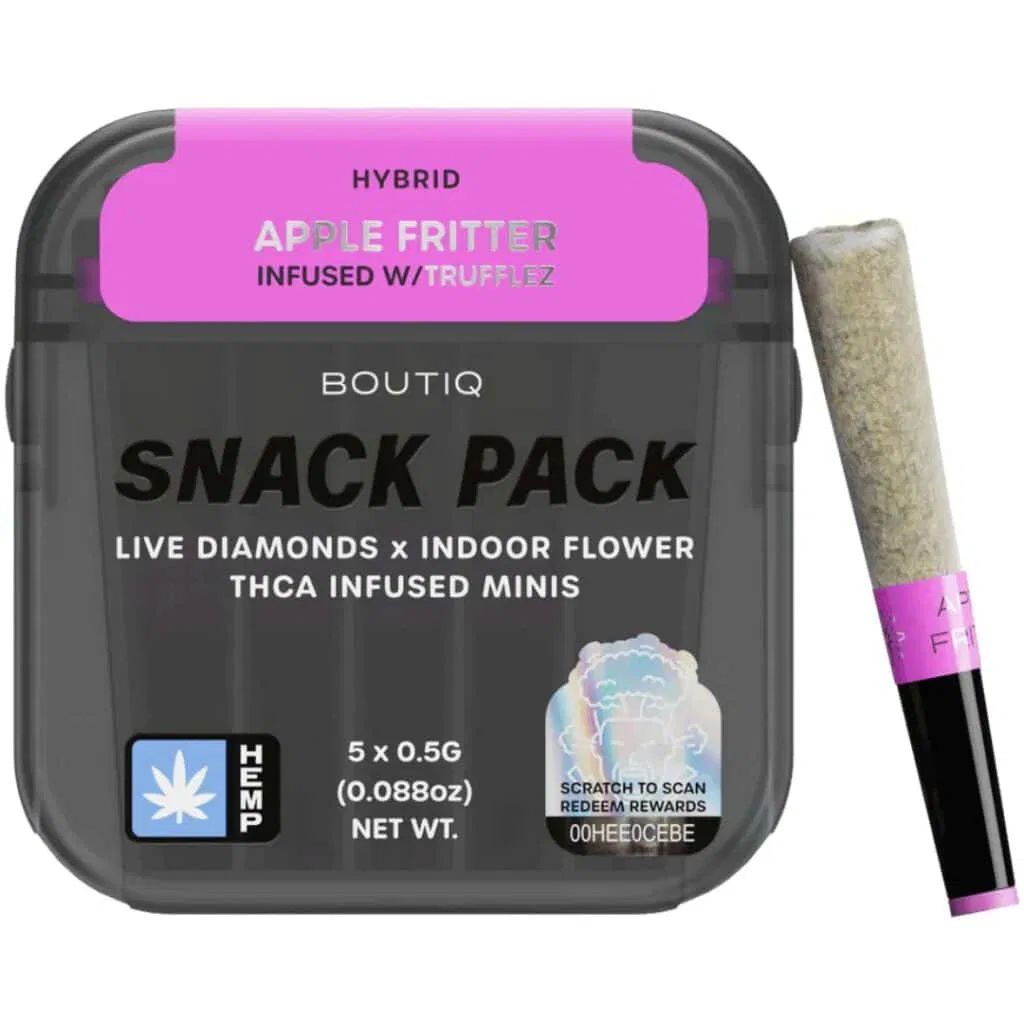 BOUTIQ SNACK PACK LIVE THCA DIAMOND INFUSED MINIS 0.5 GRAM PRE ROLLS (5CT)