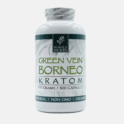 Whole Herb 500CT Capsule Borneo Kratom | Green Vein