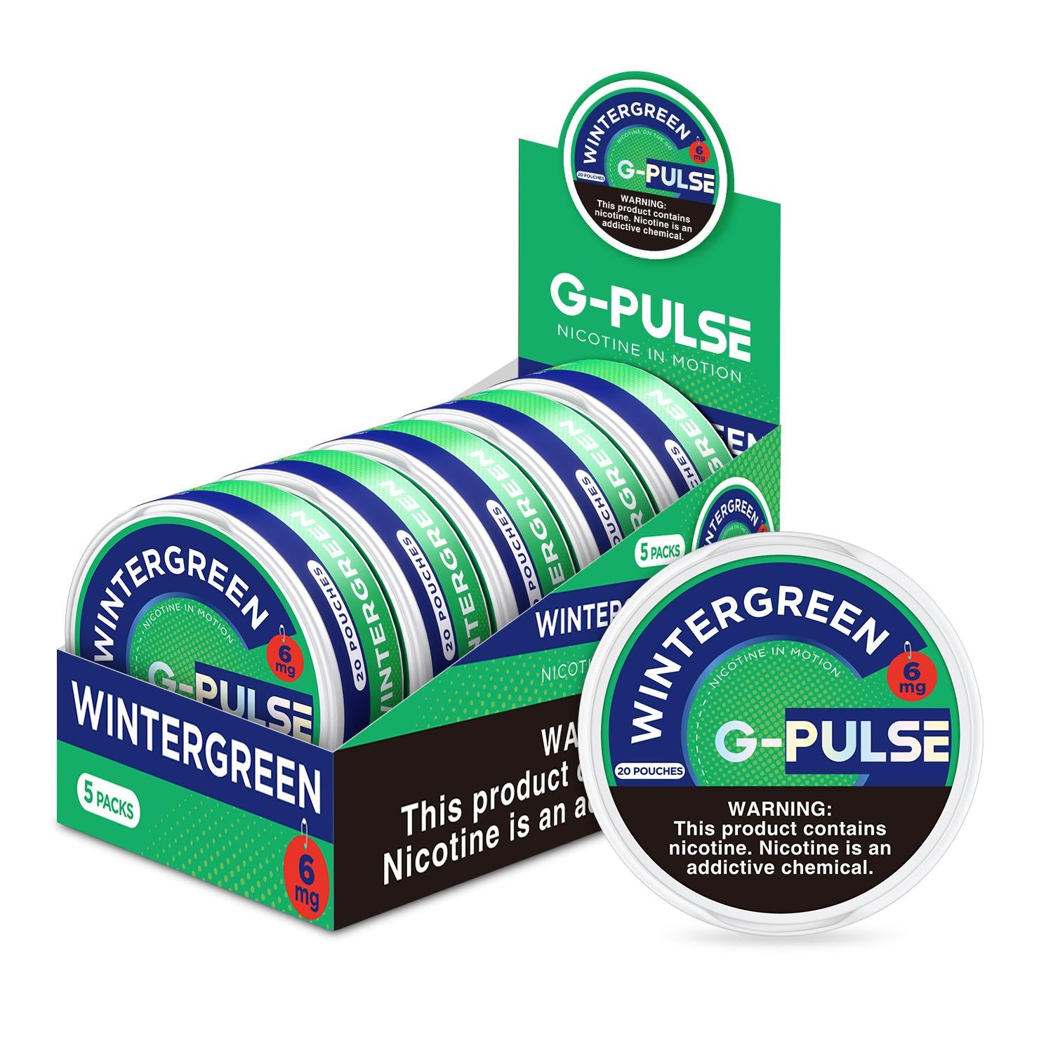 G-PULSE 6MG NICOTINE POUCHES (5CT DISPLAY)