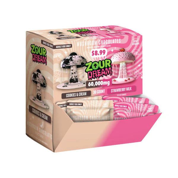 ZOUR DREAM MUSHROOM CHOCOLATE XXXTRA STRENGTH BLEND 2CT PRE-PRICED PACK (30CT DISPLAY)