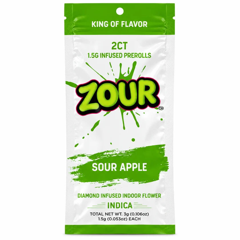 ZOUR STASH DIAMOND INFUSED PRE ROLLS (2 X 1.5G EACH) (10 PACK PER BOX)
