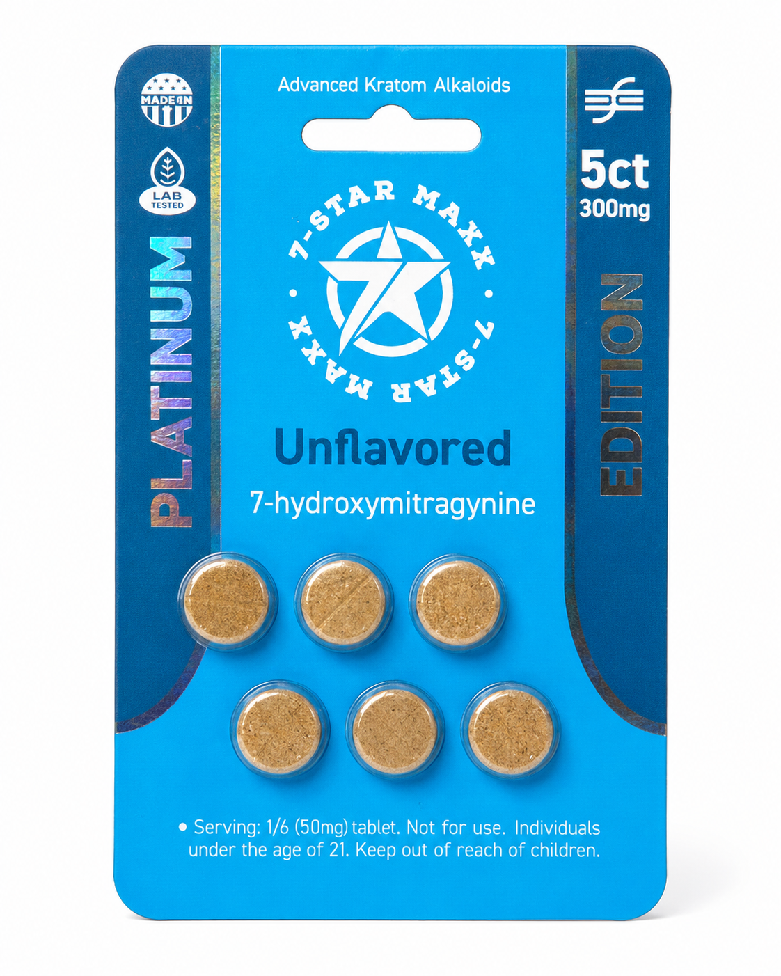 7 STAR MAXX PLATINUM EDITION 60MG CHEWABLE TABLETS (5CT PACK) | UNFLAVORED