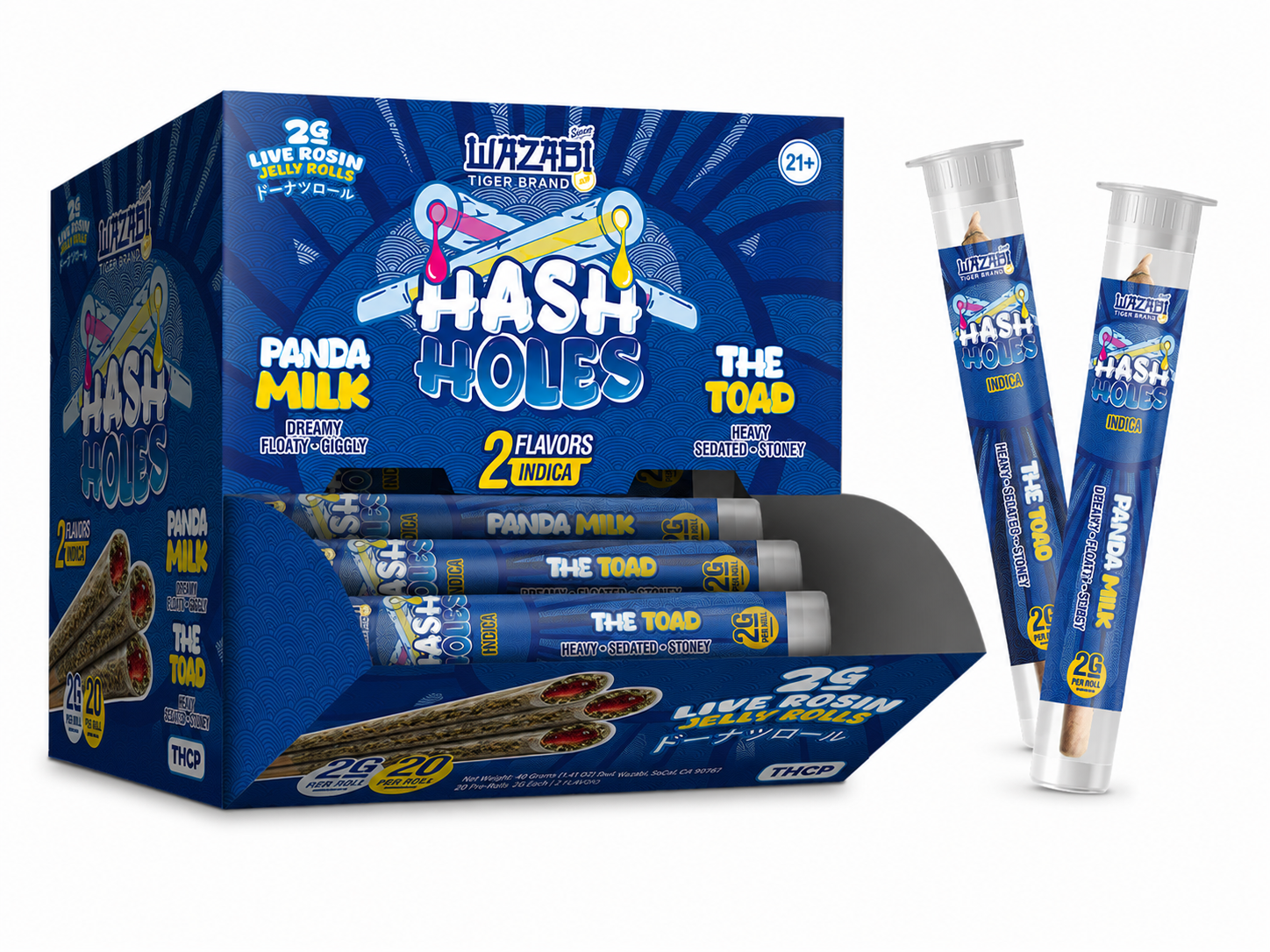 WAZABI 2 GRAM THC-P LIVE ROSIN JELLY ROLLS (20CT BOX)