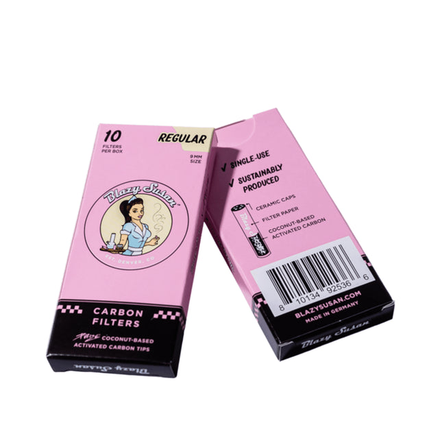 BLAZY SUSAN CONES | PINK PURIZE X BLAZY 9MM CARBON FILTER TIPS 20CT BAG