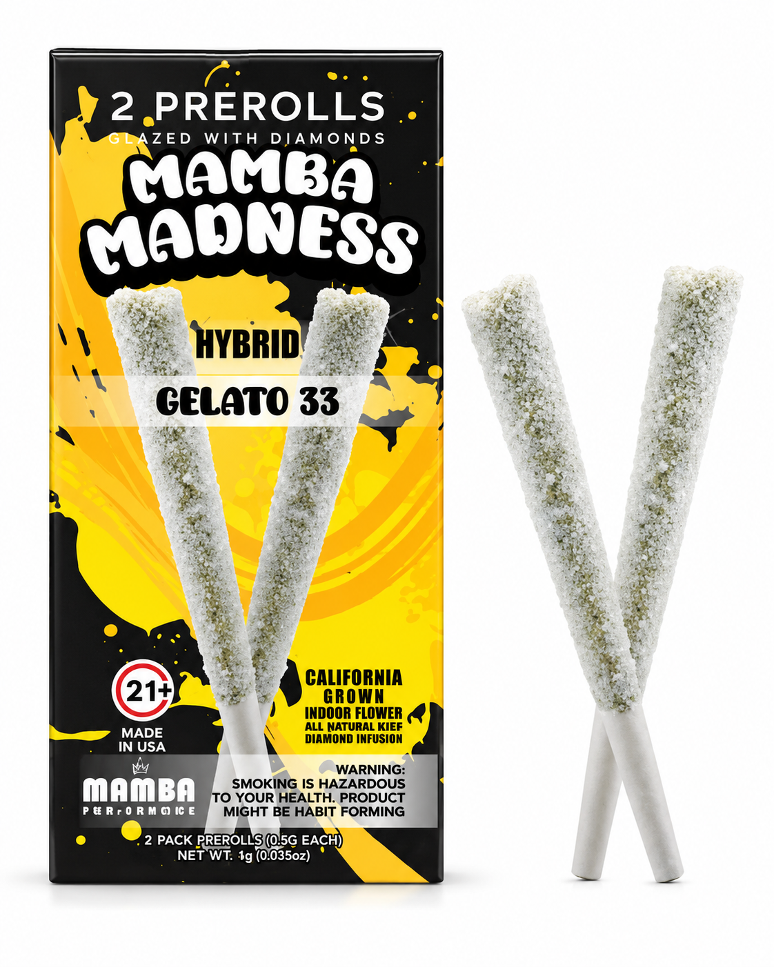 SAMBA MADNESS FULL SPECTRUM BLEND DIAMOND COATED 2 X 2 GRAM PRE ROLLS / PACK