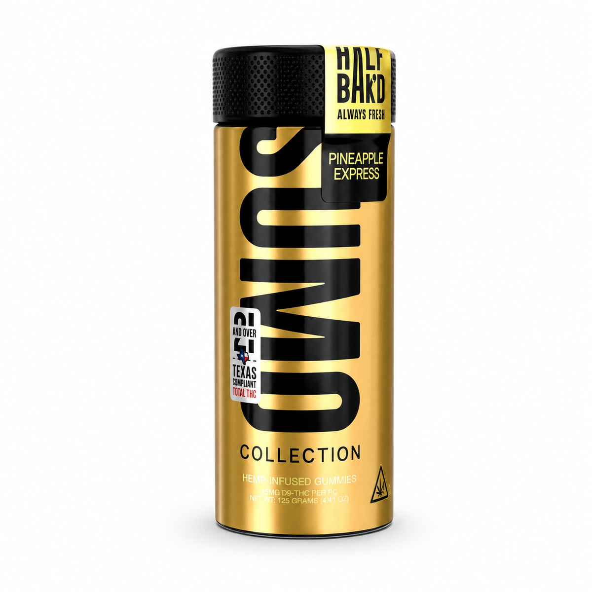 HALF BAK'D SUMO GOLD 15MG D9 GUMMIES (25CT JAR)