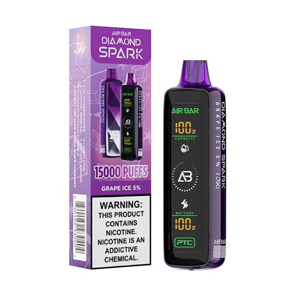 AIRBAR DIAMOND SPARK 15000 PUFFS 5% DISPOSABLE Rising Wholesale Inc. AIRBAR DIAMOND SPARK 15000 PUFFS 5% DISPOSABLE Rising Wholesale Inc.