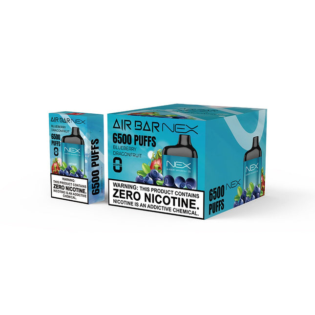 AIR BAR NEX DISPOSABLE VAPE 0% (DISPLAY OF 10) BLUEBERRY DRAGONFRUIT 840189921174