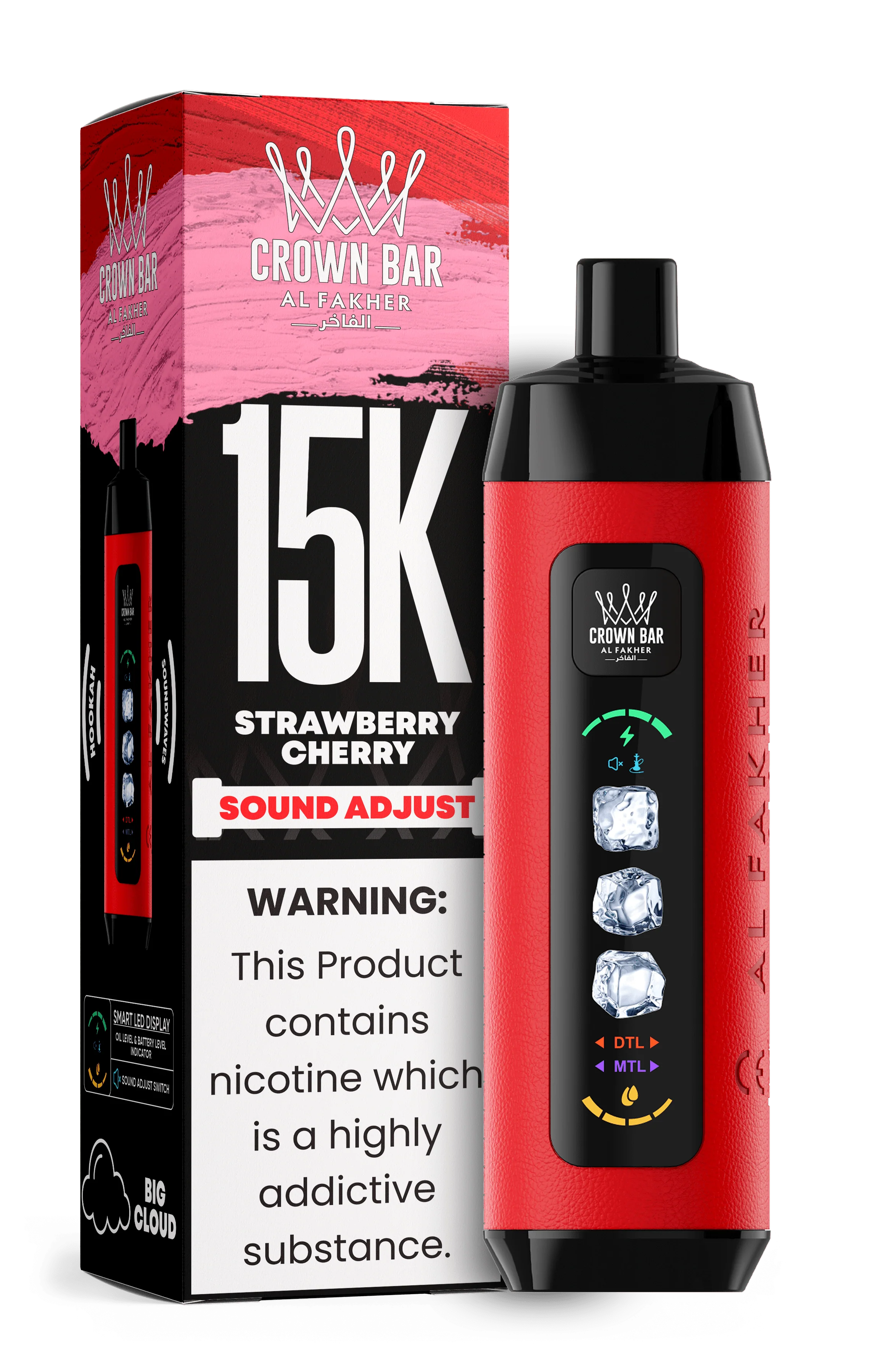 AL FAKHER CROWN BAR 15000 ICE ADJUST DISPOSABLE (5CT DISPLAY) Rising Wholesale Inc. AL FAKHER CROWN BAR 15000 ICE ADJUST DISPOSABLE (5CT DISPLAY) Rising Wholesale Inc.
