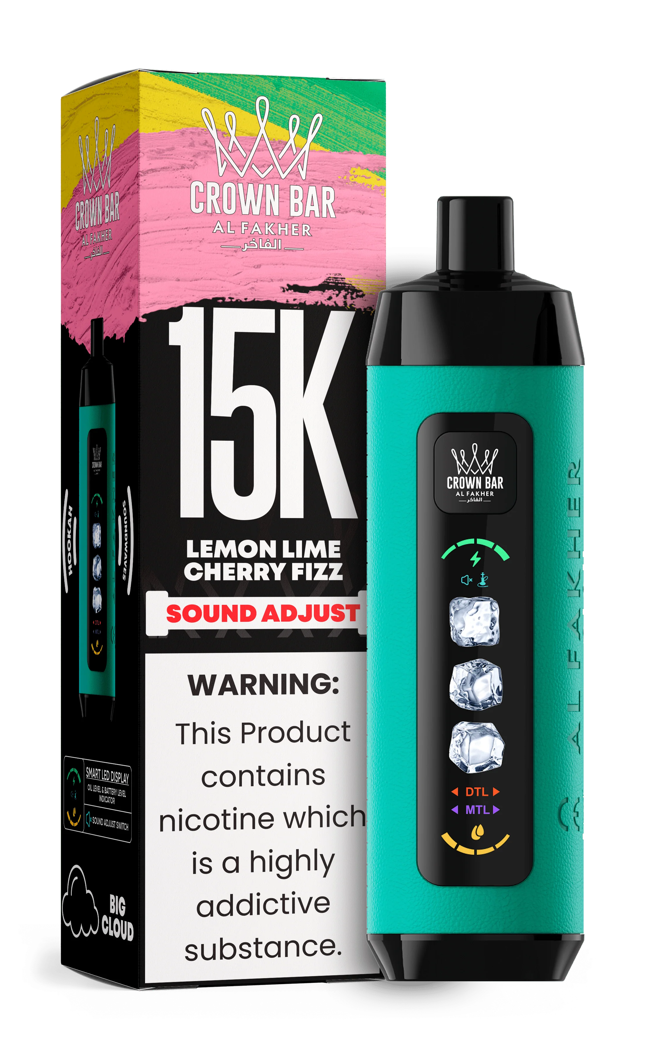 AL FAKHER CROWN BAR 15000 ICE ADJUST DISPOSABLE (5CT DISPLAY)