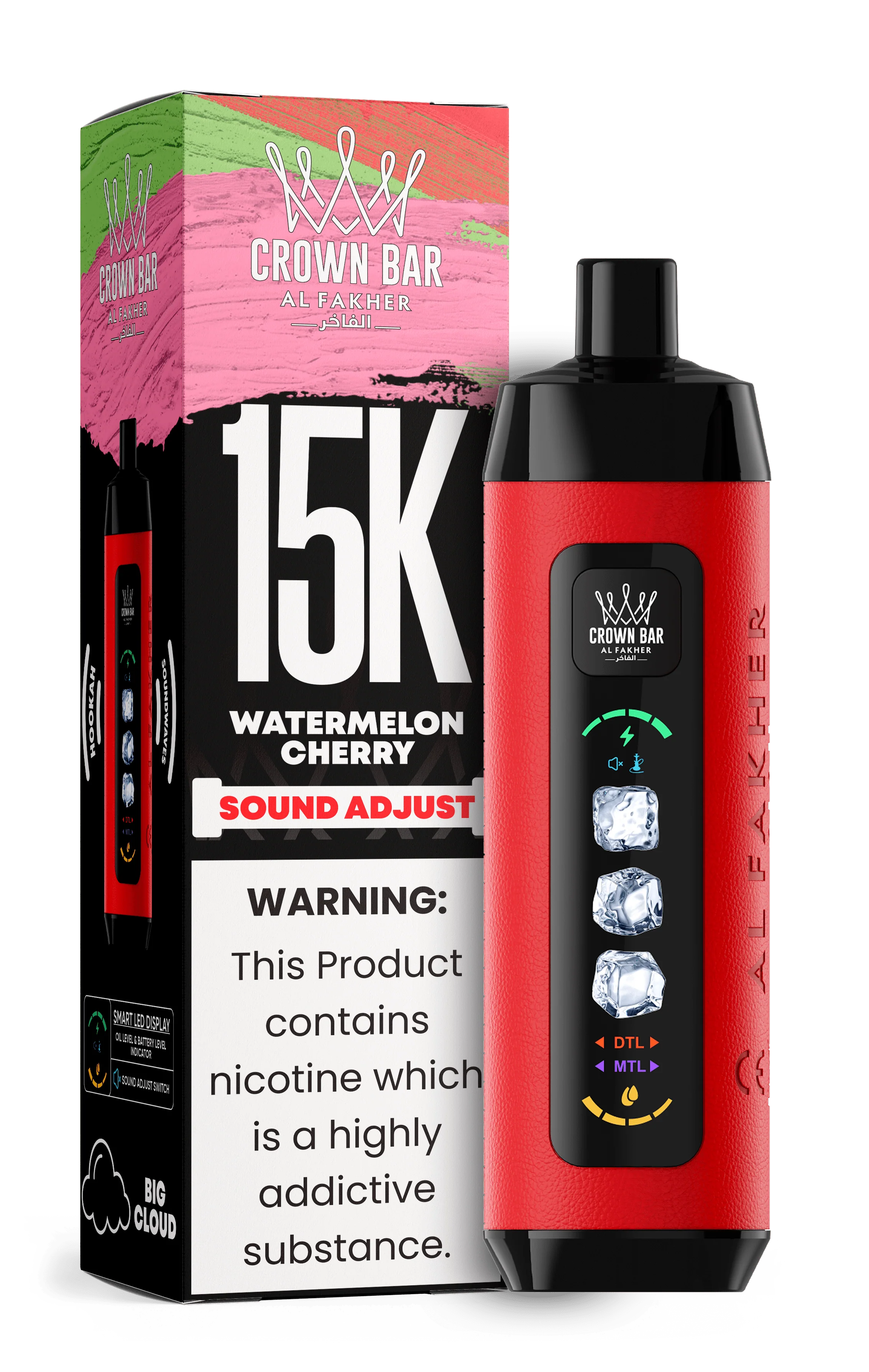 AL FAKHER CROWN BAR 15000 ICE ADJUST DISPOSABLE (5CT DISPLAY) – Rising  Wholesale Inc