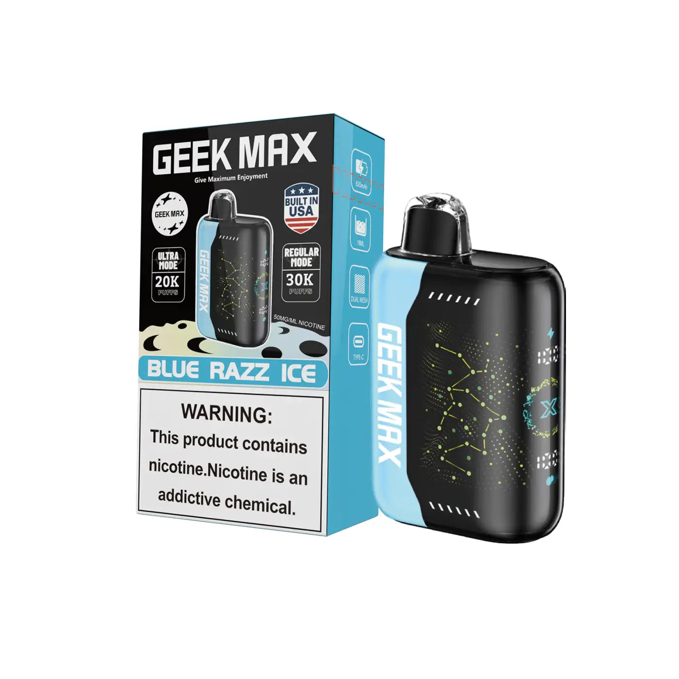 GEEK MAX 30K PUFFS 5% DISPOSABLE VAPE (5CT DISPLAY)