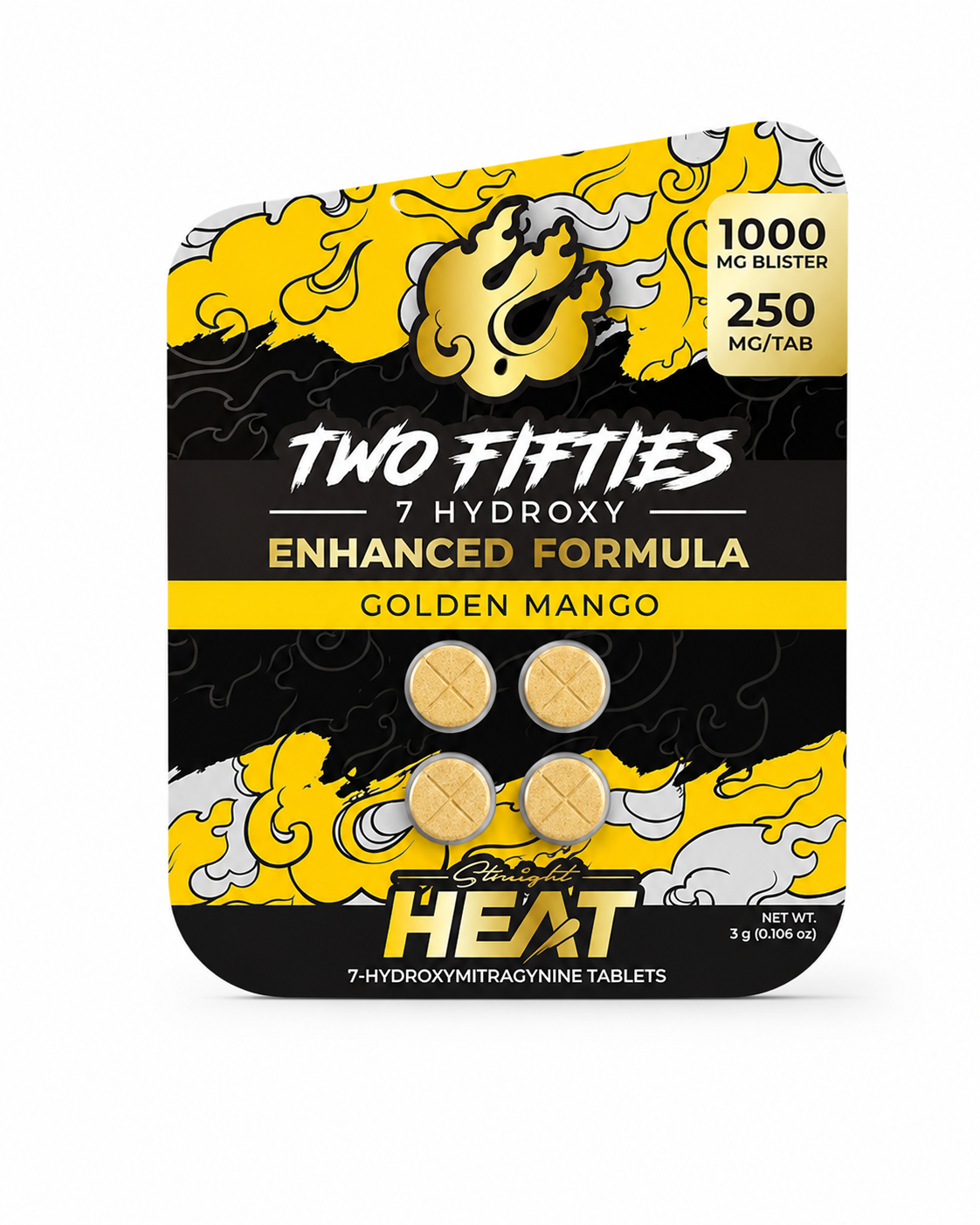 STRAIGHT HEAT TWO FIFTIES 7-HYDROXY 250MG TAB (4CT PACK)