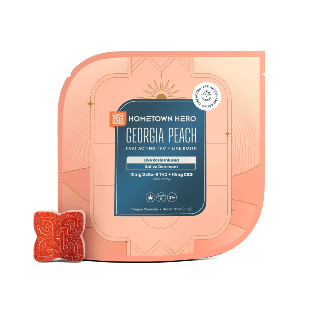 HOMETOWN HERO 20MG D9 LIVE ROSIN GUMMIES (10CT/PACK)