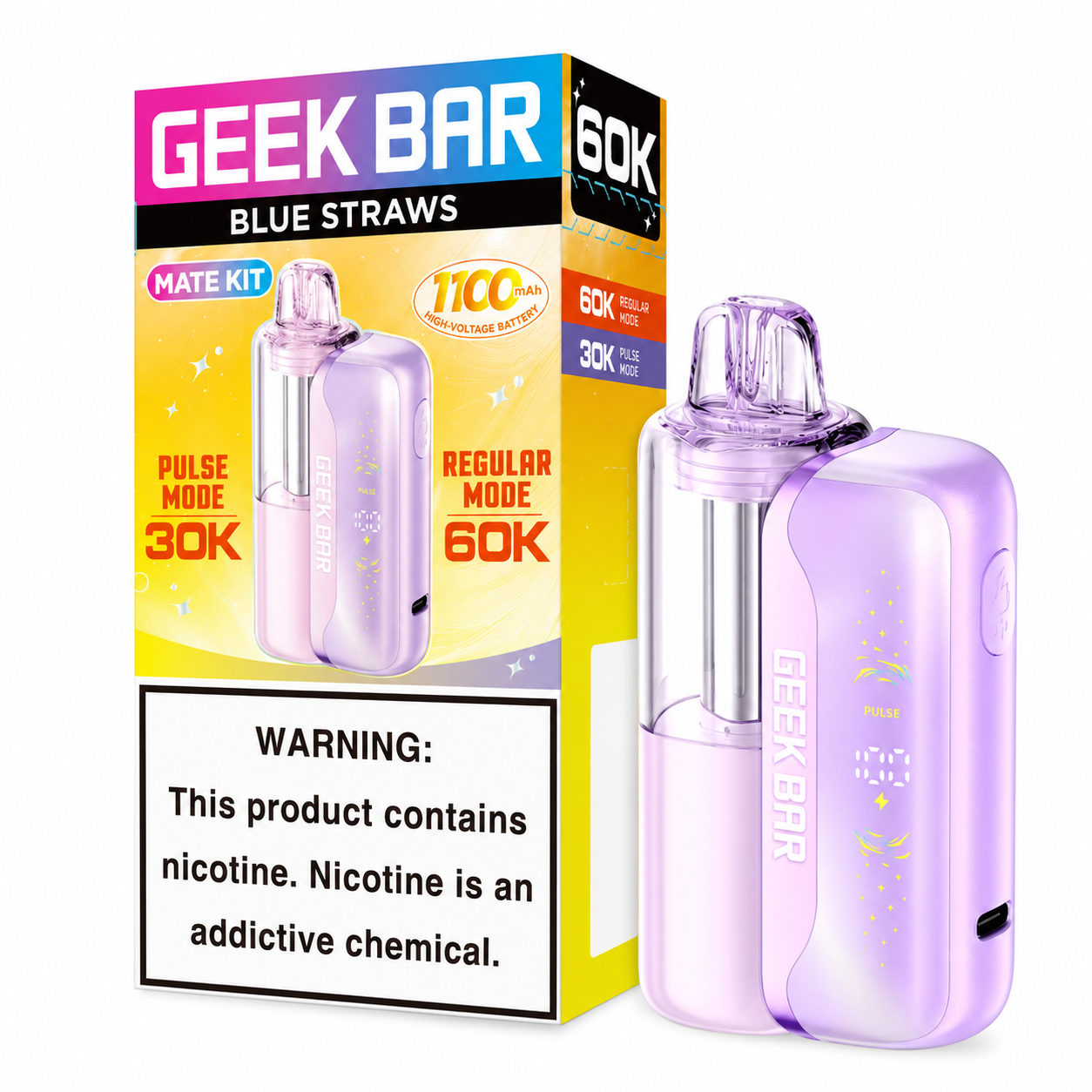 GEEK BAR MATE KIT 60000 PUFFS (5CT DISPLAY) | BLUE STRAWS