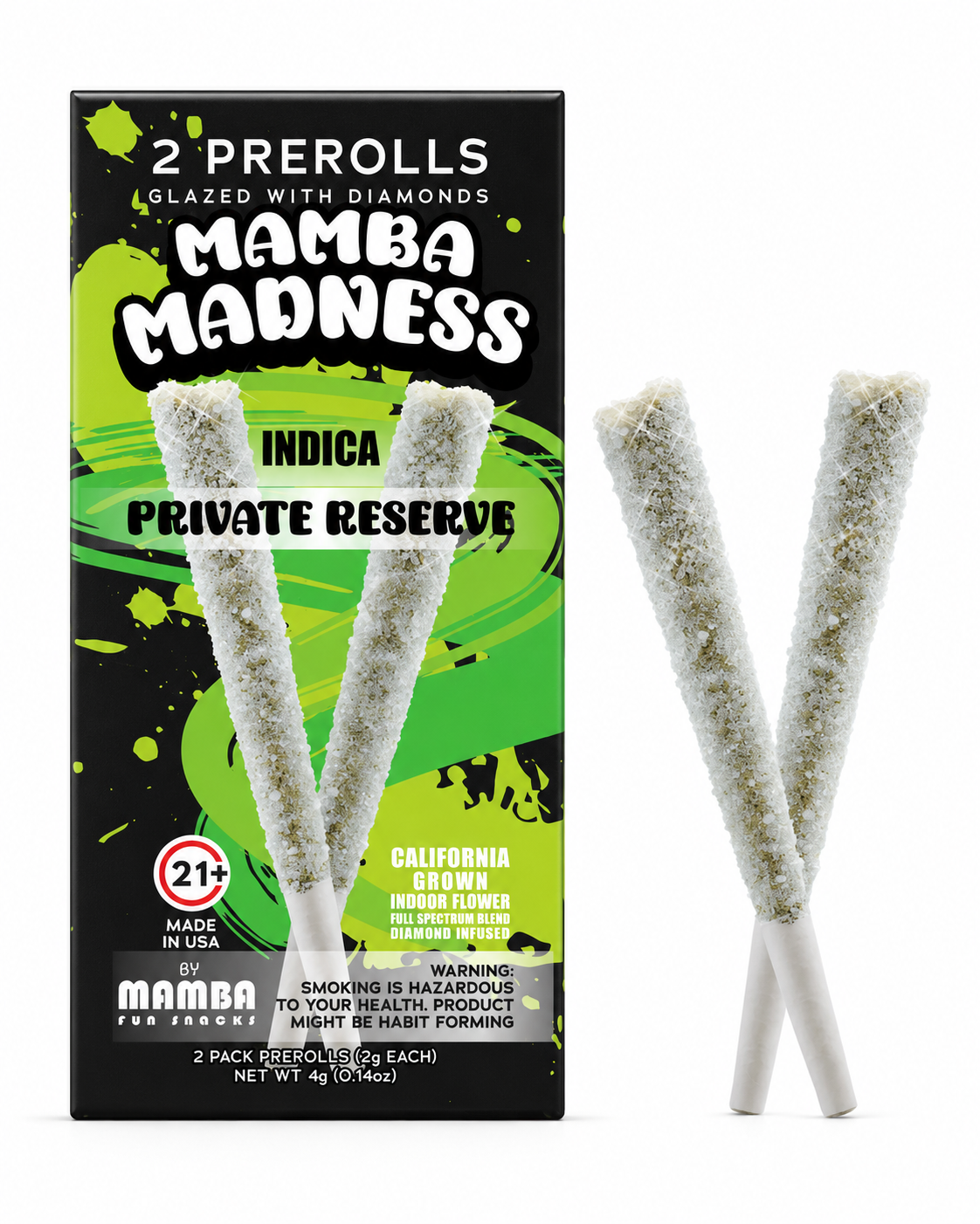 SAMBA MADNESS FULL SPECTRUM BLEND DIAMOND COATED 2 X 2 GRAM PRE ROLLS / PACK