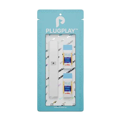 PLUGPLAY ALL IN ONE THC-A 2 GRAM POD KIT INCLUDES (1 BATTERY & 2 ONE GRAM PODS)