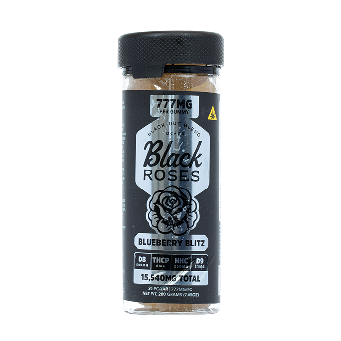 BLACK ROSES BLACK OUT 777MG D9 THCP GUMMIES (20CT JAR)