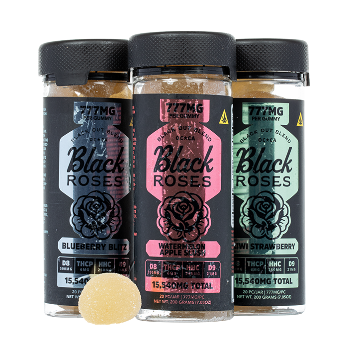 BLACK ROSES BLACK OUT 777MG D9 THCP GUMMIES (20CT JAR)