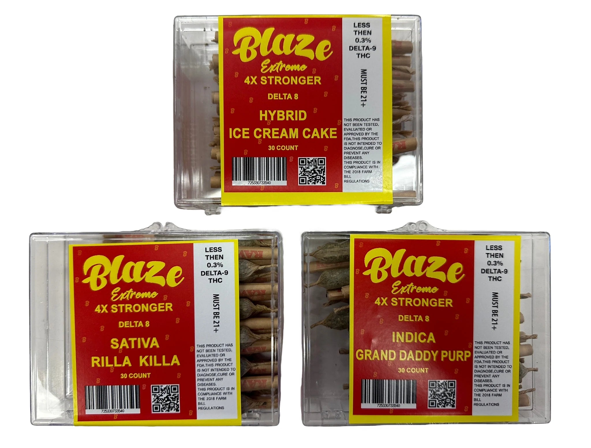 BLAZE EXTREME DELTA-8 PRE-ROLLS 30CT/JAR