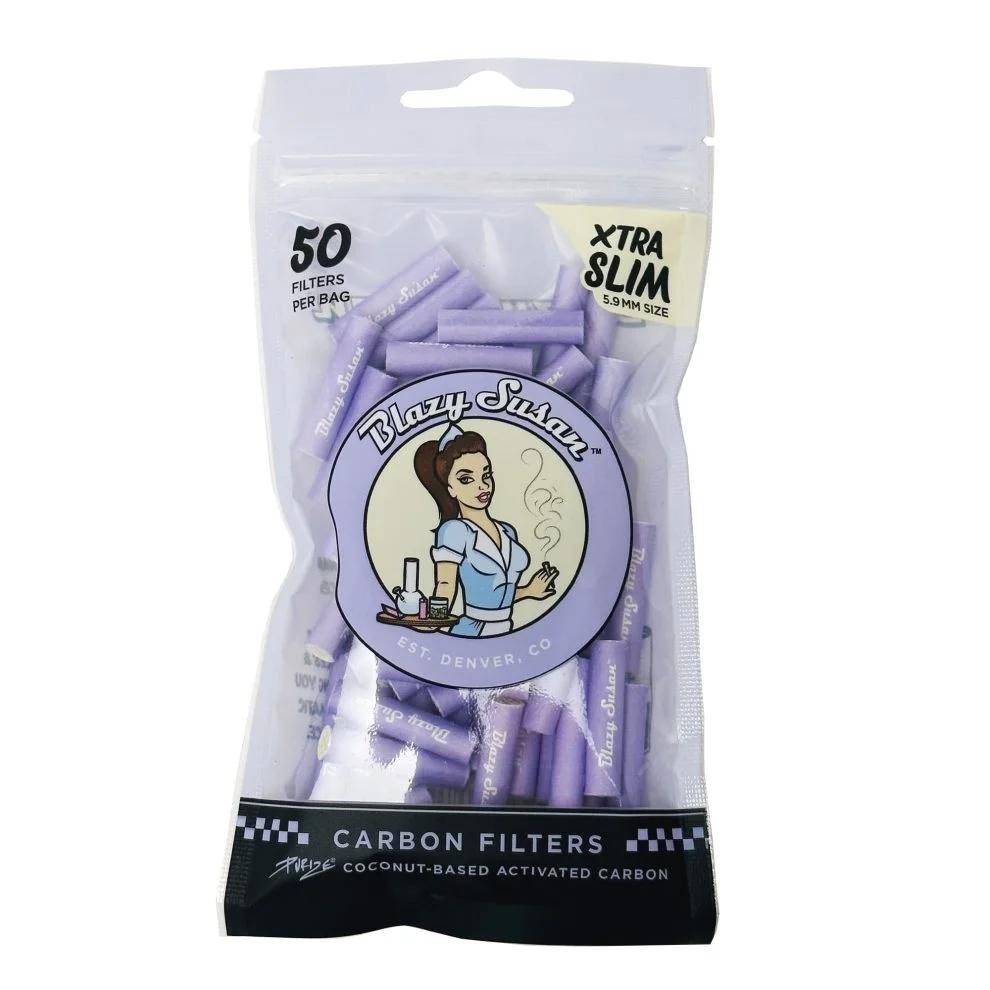 BLAZY SUSAN ACTIVATED CARBON 5.9MM FILTER TIPS 50CT BAG