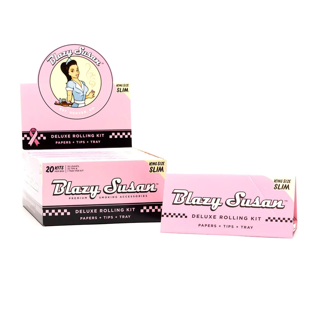 BLAZY SUSAN PINK DELUXE ROLLING KIT KING SIZE SLIM