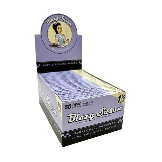 BLAZY SUSAN 1 1/4 ROLLING PAPERS (50PK BOX) | PURPLE