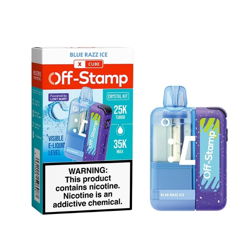 OFF STAMP X-CUBE CRYSTAL EDITION 35K POD (5CT DISPLAY) | BLUE RAZZ ICE