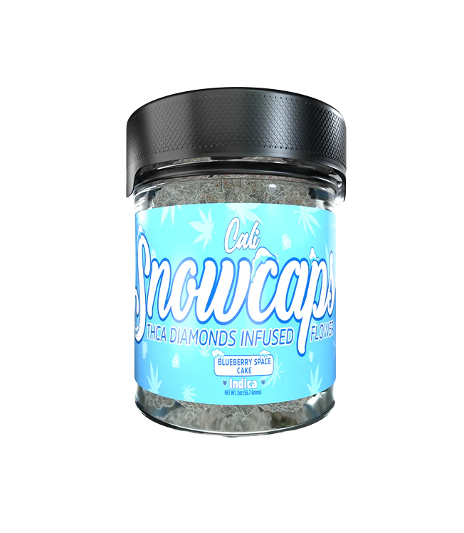 SNOW CAPS THCA DIAMOND INFUSED 2OZ FLOWER | BLUEBERRY SPACE CAKE (INDICA)