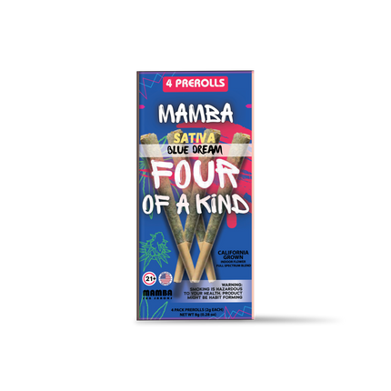 MAMBA FOUR OF A KIND 2G THC-A PRE ROLLS (4CT/PACK, 8G/PACK)