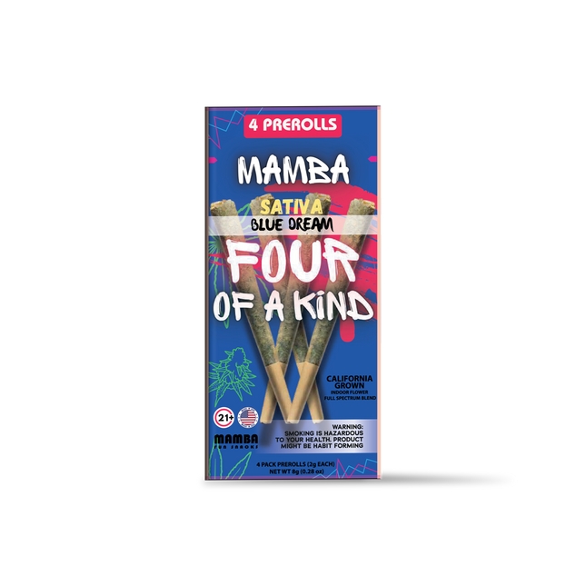MAMBA FOUR OF A KIND 2G THC-A PRE ROLLS (4CT/PACK, 8G/PACK)