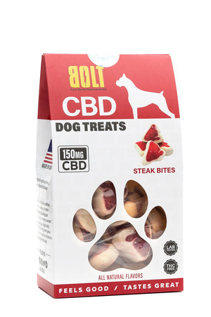 BOLT CBD DOG TREATS - STEAK BITES 150MG