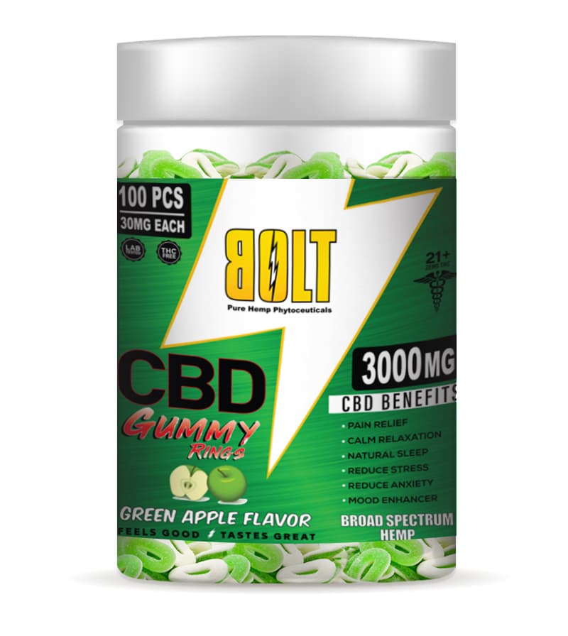 BOLT CBD GUMMY - RINGS 3000MG - APPLE - Hardware & Coils
