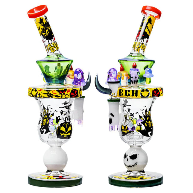 CHEECH 14in "GET SPOOK'D" WATERPIPE HALLOWEEN | YELLOW (CHE-347)