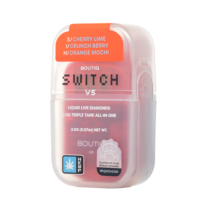 BOUTIQ SWITCH V5 LIQUID LIVE DIAMONDS TRIPLE TANK 2G DISPOSABLE (10CT  DISPLAY)  Rising Wholesale Inc.
