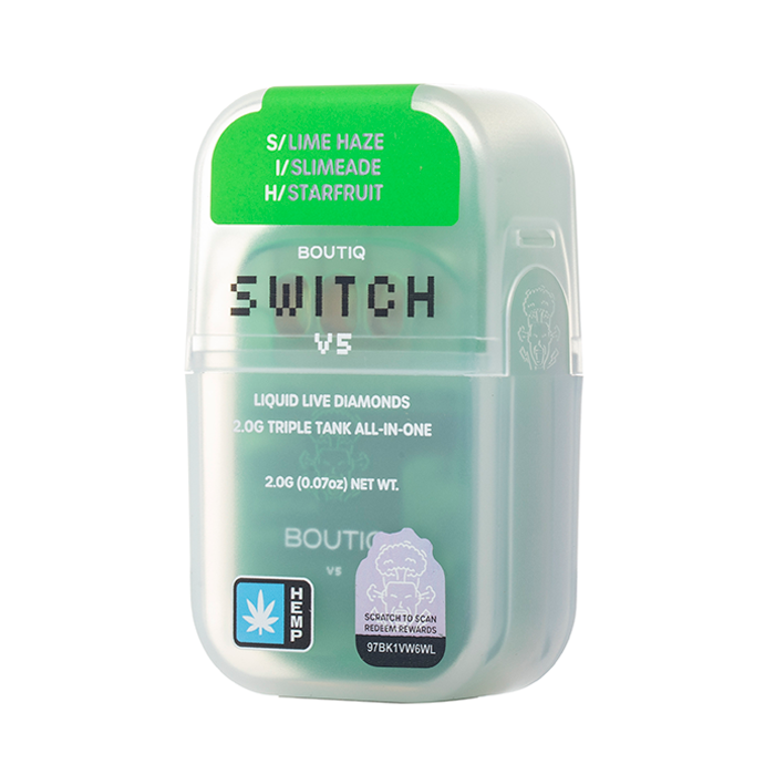 BOUTIQ SWITCH V5 LIQUID LIVE DIAMONDS TRIPLE TANK 2G DISPOSABLE (10CT  DISPLAY)  Rising Wholesale Inc.