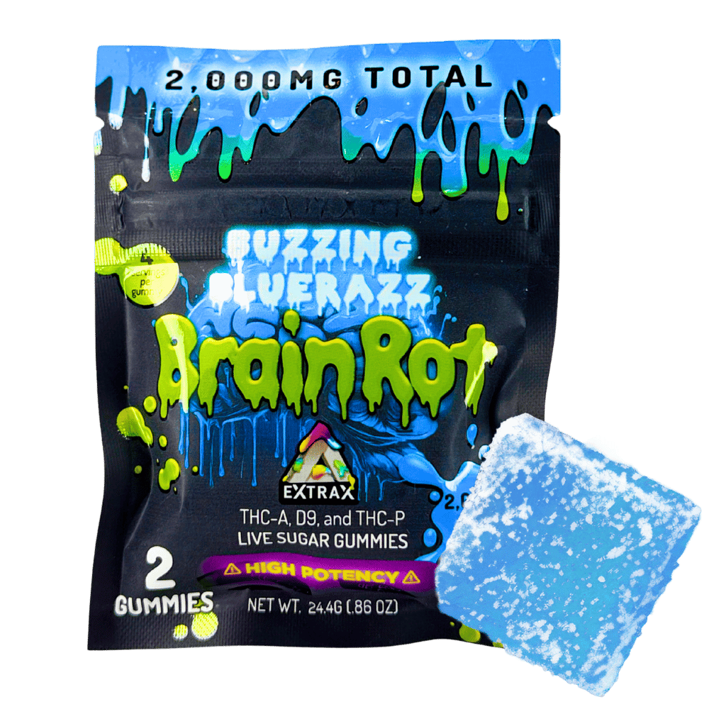 BRAINROT 60000MG THC-A, D9, THC-P GUMMY POUCH BOX (30 POUCHES)