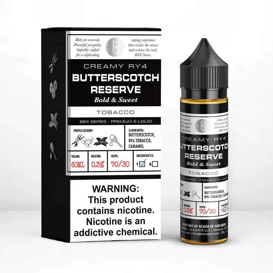 BSX SERIES E-LIQUID 60ML - BUTTERSCOTCH RESERVE 3MG -