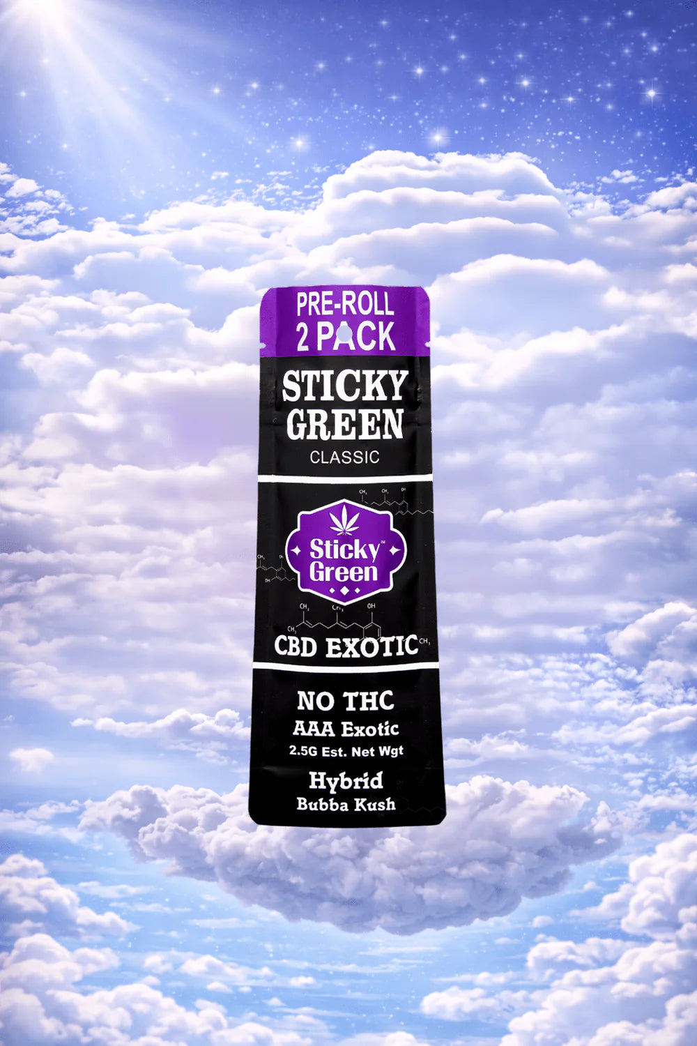 STICKY GREEN CBD EXOTIC 1.25 GRAM PRE-ROLL (2CT PACK)