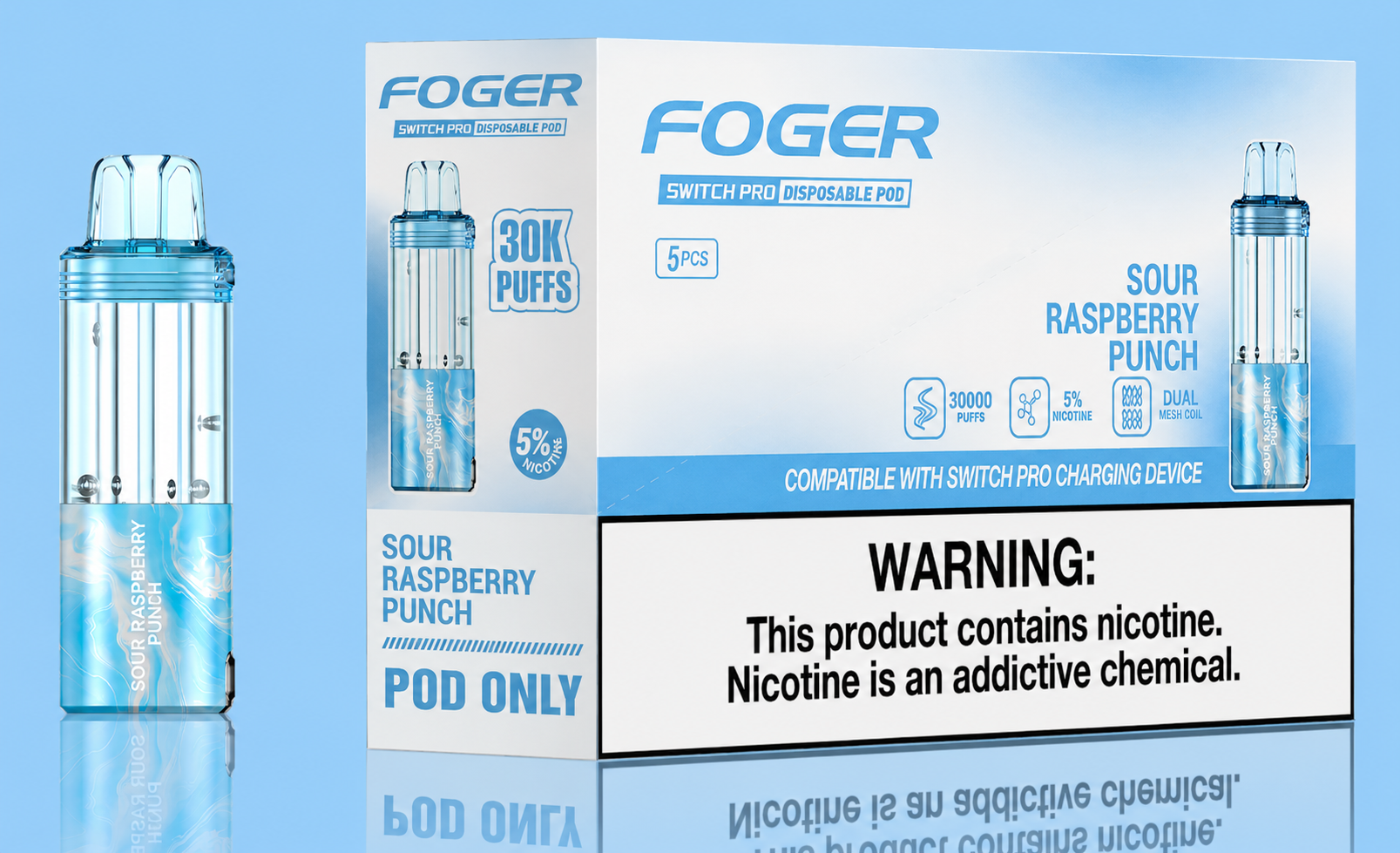FOGR SWITCH PRO DISPOSABLE POD 30K PUFFS (5CT DISPLAY)