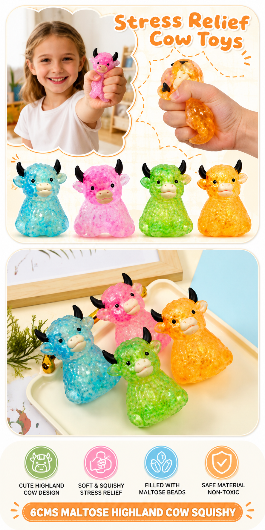 6CMS MALTOSE HIGHLAND COW SQUISHY